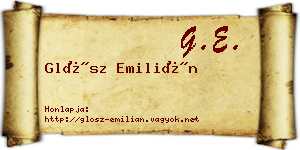 Glósz Emilián névjegykártya